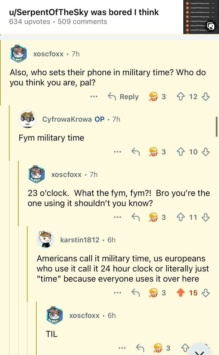 A screenshot of a dumb post from Americans Confidently Posted Dumbest Things about military time.