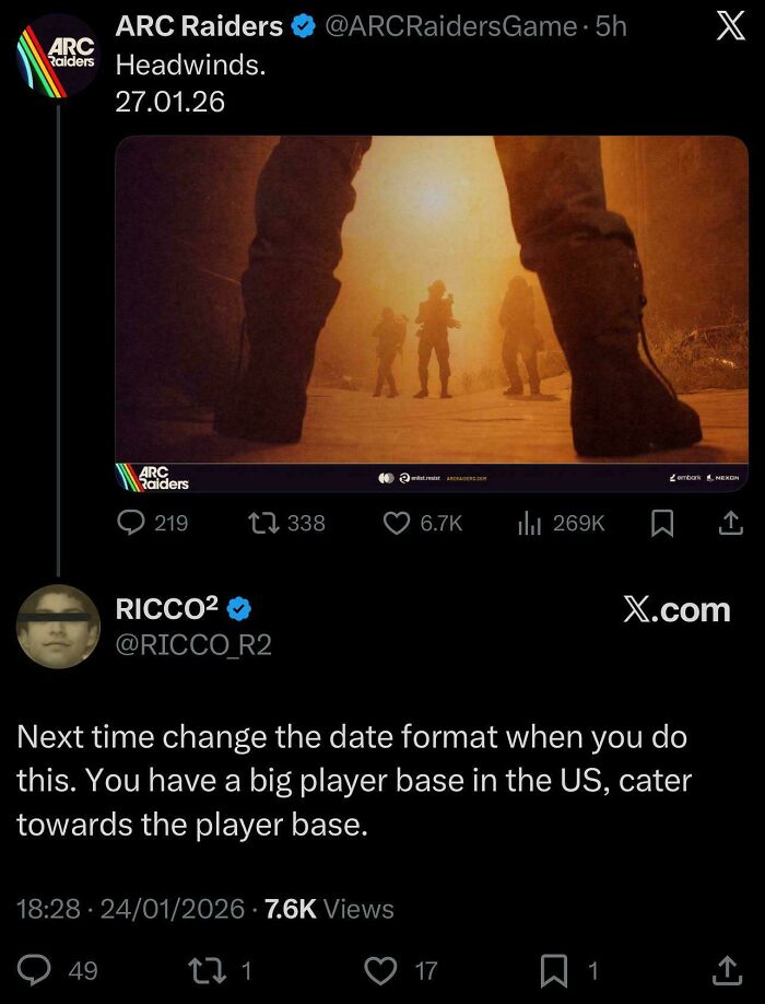 Online discussion showing Americans confidently posted demanding a company change date formats to suit the US.