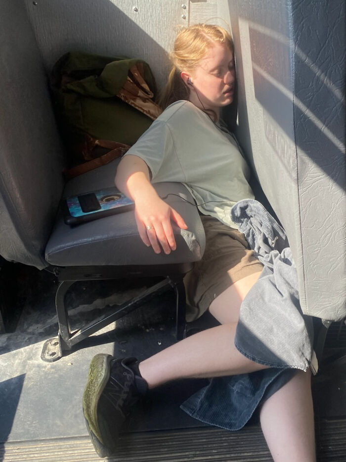 My Bus Trip Sleeping Position, Does This Qualify For Accidentally Renissance?