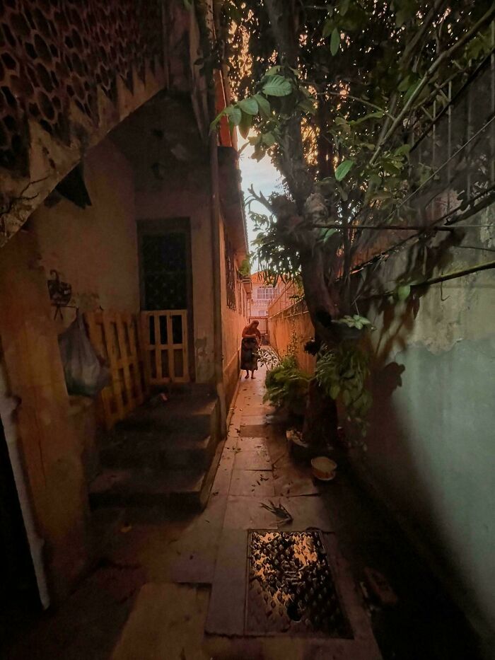 Mother In Law Cleaning Outside