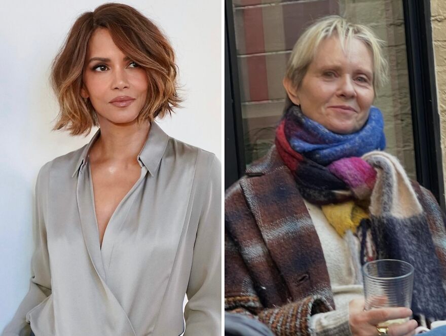 Halle Berry And Cynthia Nixon age twins showcasing timeless style and grace, redefining what it means to grow older.