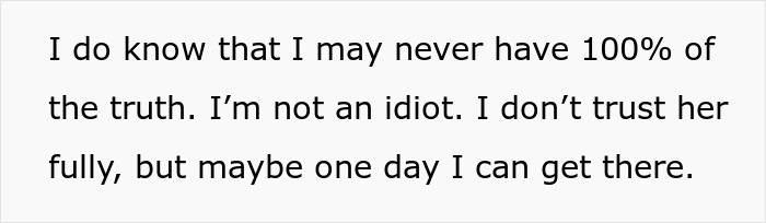 Text quote about mistrust in a relationship, reflecting a man debating divorce after his wife's validation seeking. - 39