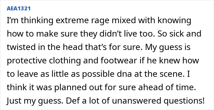 Screenshot of a comment discussing disturbing new details about final moments of Bryan Kohberger's victims from autopsy reports. Screenshot of a comment discussing disturbing new details about final moments of Bryan Kohberger's victims from autopsy reports.