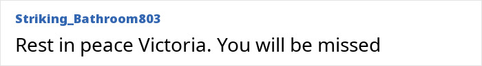 Online tribute message expressing condolences for Victoria, related to the horrifying new twist in Tommy Lee Jones's daughter case.
