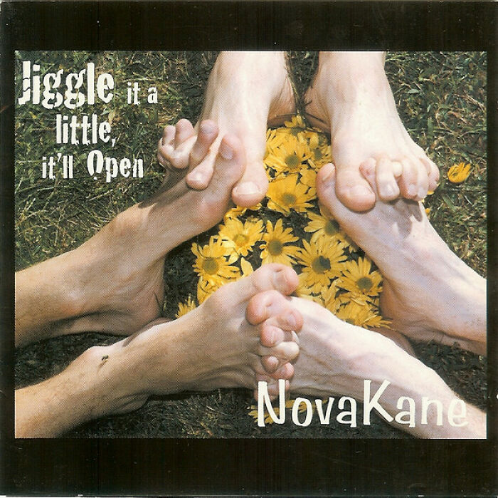 Album cover showing intertwined feet over yellow flowers, an example of hilariously bad album covers actually sold.