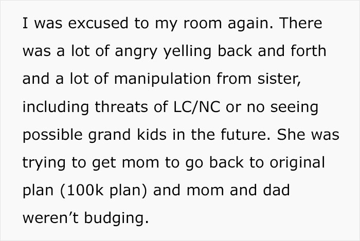 Woman witnessing sister turn into a bridezilla, family meeting with angry yelling and manipulation unfolds.