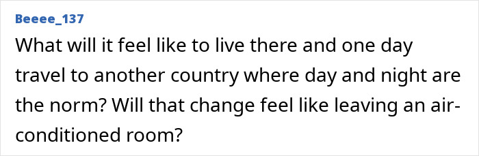 Screenshot of a social media post discussing life and travel experiences on the world&rsquo;s darkest island.