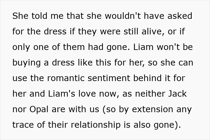 Mom clings to daughter’s wedding dress after loss, causing older daughter frustration over keeping the dress. Mom clings to daughter’s wedding dress after loss, causing older daughter frustration over keeping the dress.