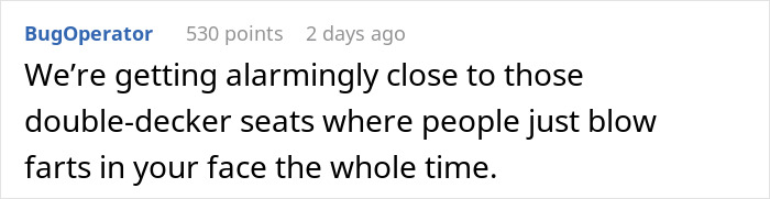 Reddit screenshot of furious passenger complaining about sardine can seating in new planes and double-decker seats