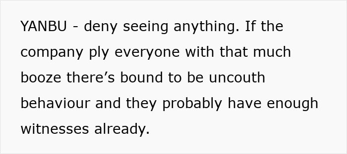 Text excerpt discussing workplace behavior and double-standard debate sparked by a woman&rsquo;s actions and potential firing consequences.