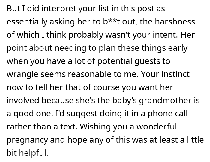 MIL throws tantrum after her inappropriate baby shower idea is rejected by family planning the event early