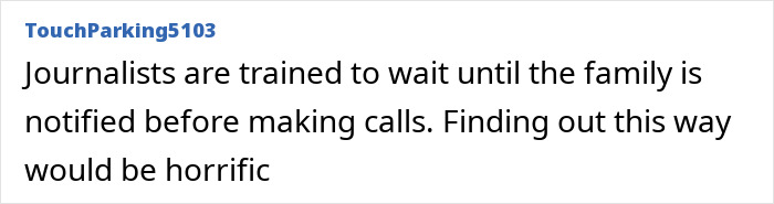 Comment text on a forum discussing how Alex Pretti&rsquo;s parents learned his fate from a reporter before official family notification.