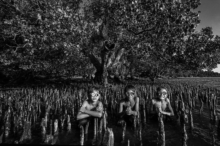 Bajao Boys In Mangrove Forest By Sanghamitra Sarkar