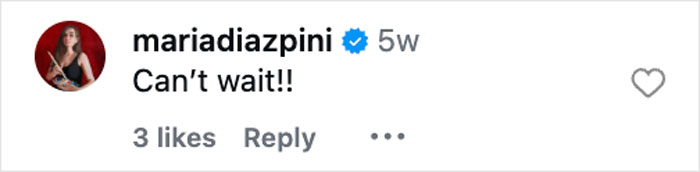 Comment from user mariadiazpini expressing excitement, related to A Knight Of The Seven Kingdoms plot and characters.