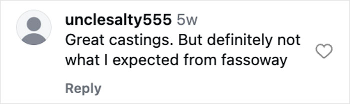 Comment from user unclesalty555 expressing surprise about casting choices related to A Knight Of The Seven Kingdoms plot and characters.