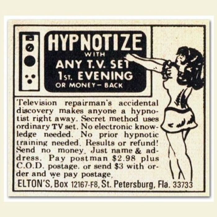 TV Was Already Doing An Excellent Job Of Hypnotizing Viewers By The Time This Ad Appeared