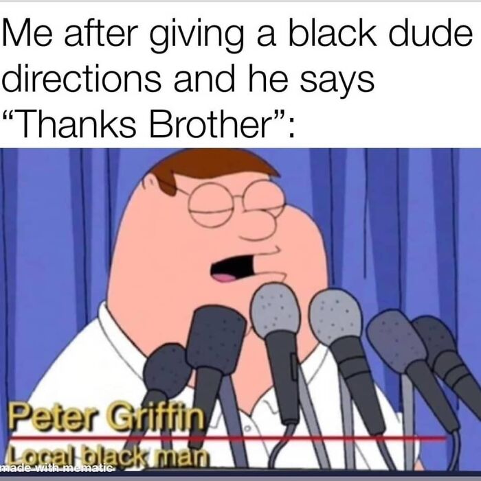Cartoon character Peter Griffin speaking into multiple microphones in a hilarious meme with dark humor.