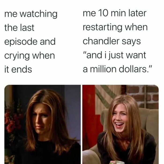 Scene from Friends showing emotional and happy reactions, illustrating why Friends remains a timeless classic through memes.