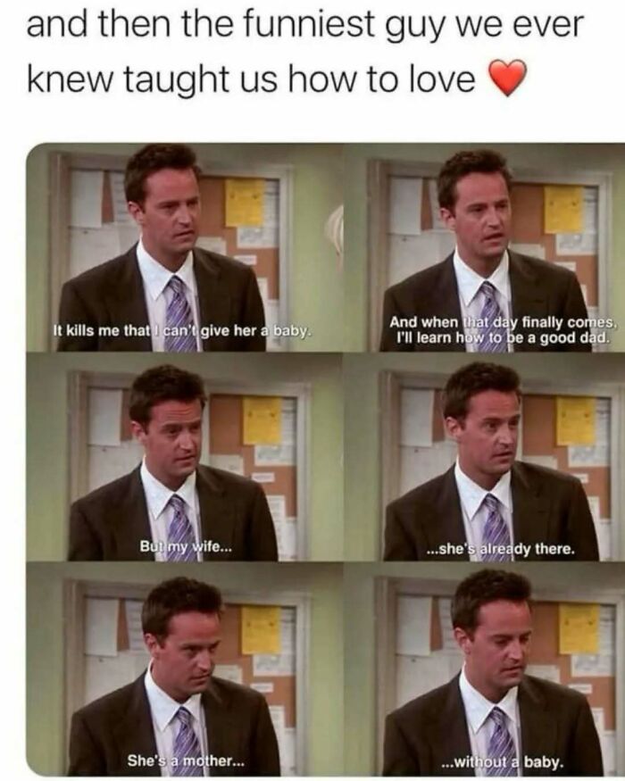 Scene from Friends showing Chandler expressing emotional lines about love and family, highlighting timeless classic moments from the series.