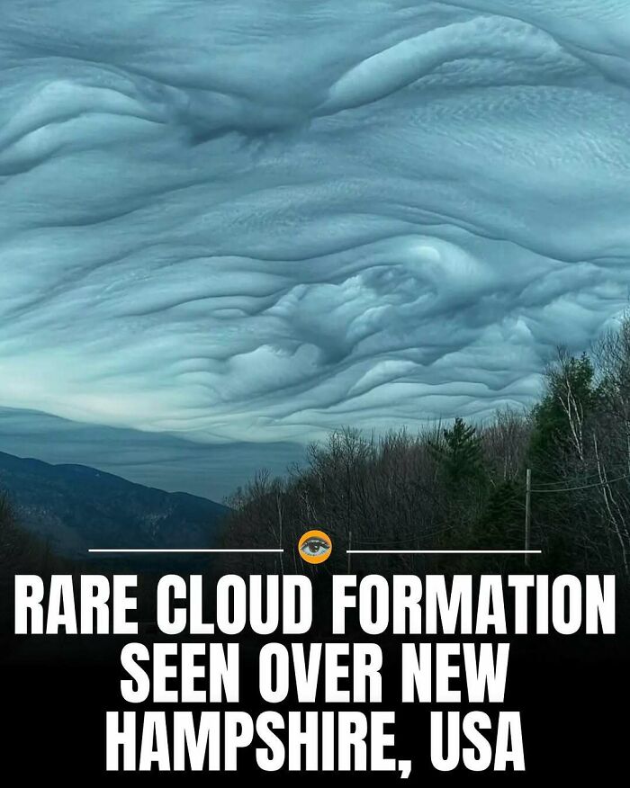 Rare cloud formation over New Hampshire, USA, showcasing a lighthearted and fascinating natural phenomenon.