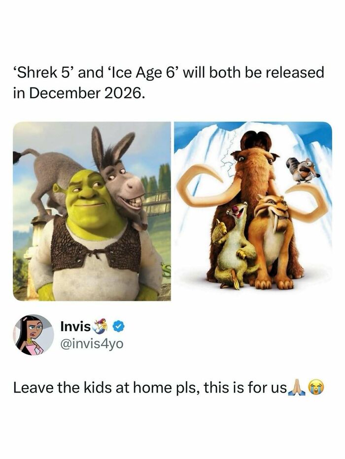Meme featuring Shrek and Ice Age characters, part of entertaining posts and memes to help fight boredom online.