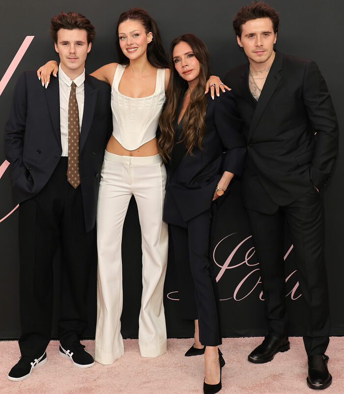 Cruz Beckham with family members at an event, reflecting on Brooklyn&rsquo;s claim about mom Victoria&rsquo;s wedding dance.