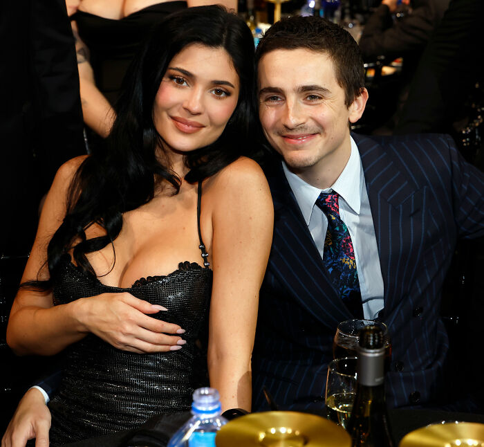 Kylie Jenner and Timothée Chalamet smiling at event, fans point out sad detail after his love declaration. Kylie Jenner and Timothée Chalamet smiling at event, fans point out sad detail after his love declaration.