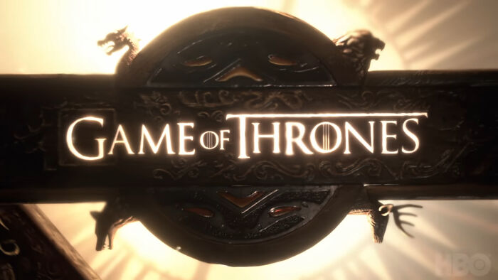 Game of Thrones logo with medieval emblem background, illustrating the timeline in the Seven Kingdoms universe.