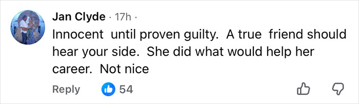 Social media comment discussing the hurtful reasons behind Chris Noth and Sarah Jessica Parker's friendship ending.