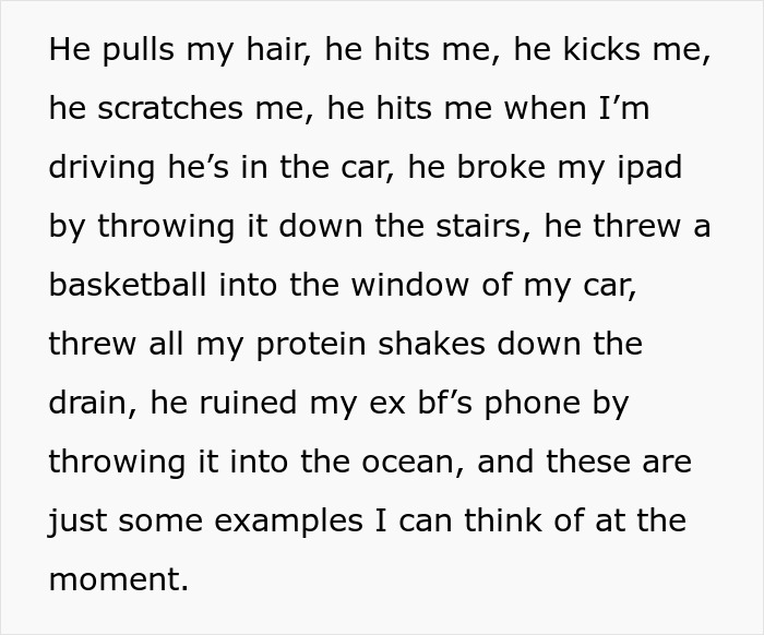 Text describing a woman feeling trapped taking care of her autistic brother, expressing frustration with his challenging behavior.