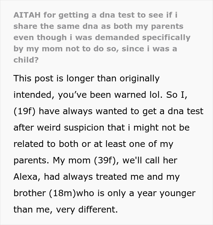 Young woman describes wanting a DNA test despite her mom being strongly against it due to family suspicions and tensions. Young woman describes wanting a DNA test despite her mom being strongly against it due to family suspicions and tensions.