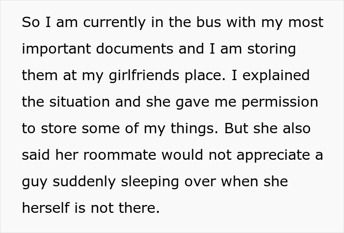 Guy refuses to pay for a hotel to support his roommate lying to her conservative family about staying over.