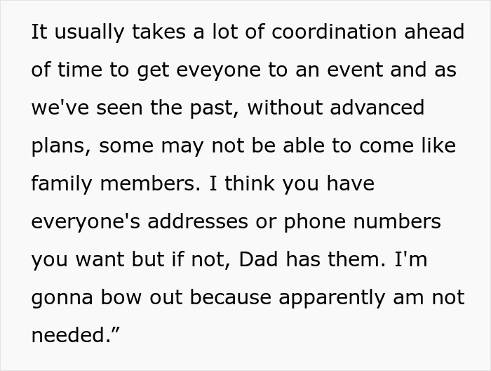 Text message conversation about baby shower coordination and a mother-in-law feeling unneeded after her idea was rejected.