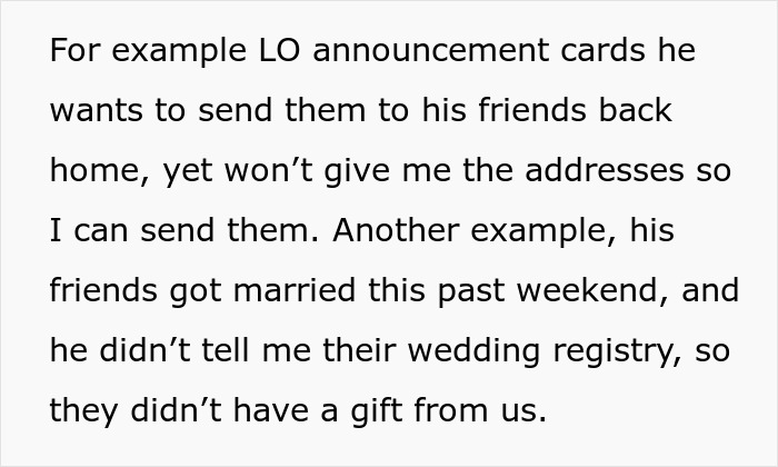 Text excerpt showing frustration over man-child hubby's refusal to cooperate with working wife managing tasks and social obligations. - 6