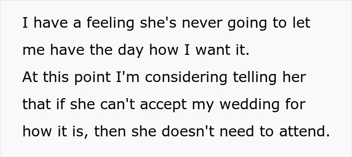 Bride shares a reality check after mother-in-law tries to hijack wedding venue and dress with subtle shade.