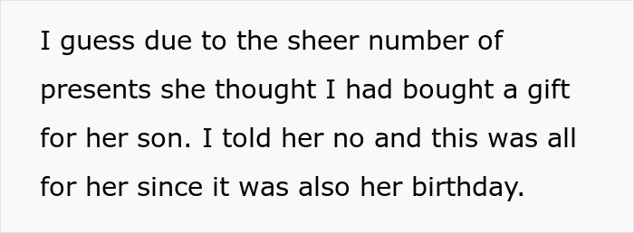 Text about daughter getting many presents for Christmas while half-brother has few, dad feeling no guilt over gifts difference. Text about daughter getting many presents for Christmas while half-brother has few, dad feeling no guilt over gifts difference.