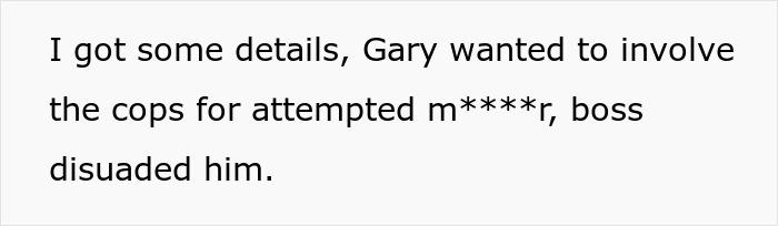 Text message conversation discussing workplace revenge theatrics used to scare and humiliate a bully.