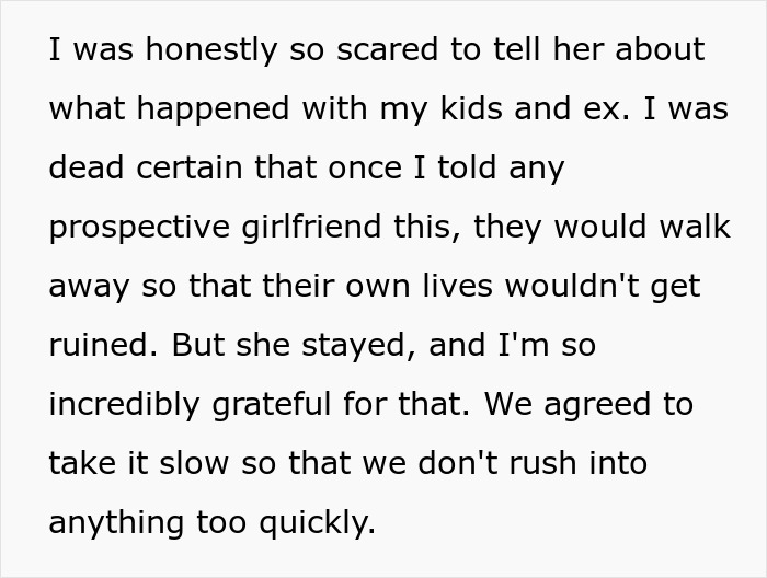 Text excerpt from a dad sharing his story about being accused by his kids and how his life fell apart.