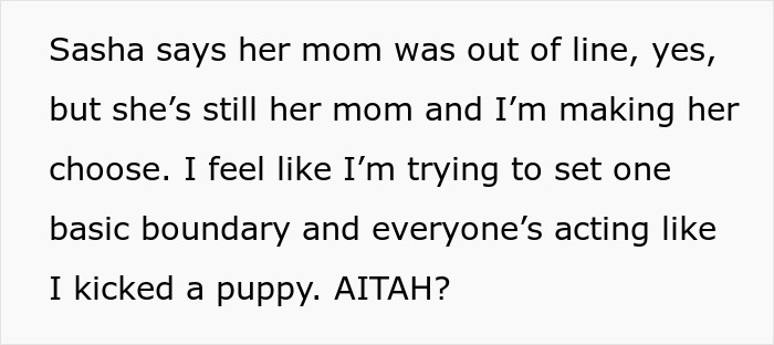 Text excerpt discussing a religious mother trying to influence her daughter's beliefs, causing conflict and boundaries.