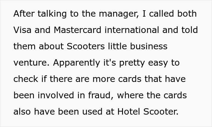 Scammer caught by hotel receptionist after $2k laundering attempt, highlighting fraud and card misuse at Hotel Scooter.