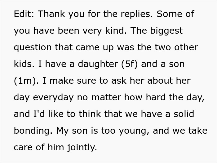 Text discussing a man concerned about his wife's disabled son hampering their normal life and family dynamics.
