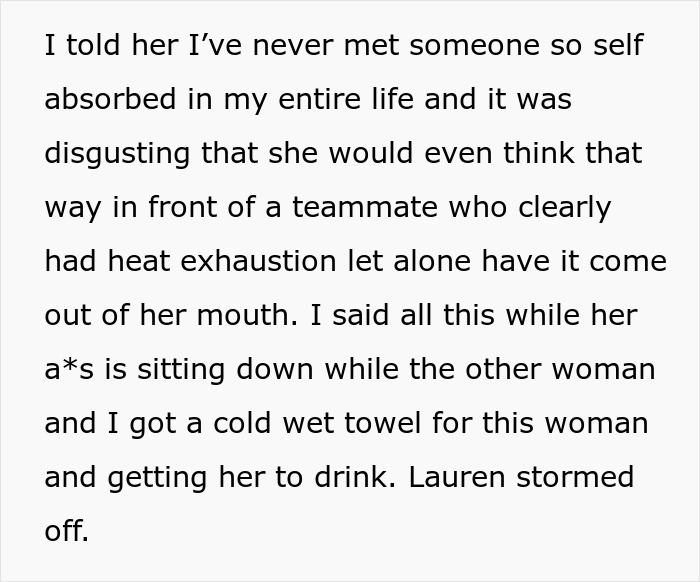 Text excerpt showing a confrontation during a pregnancy emergency involving a MIL and DIL, highlighting a reality check moment.