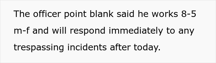 Text of a notice warning about trespassing incidents in a family&rsquo;s backyard, addressing nightmare neighbors secretly using it.