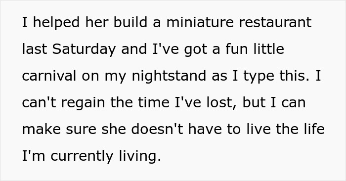 Text showing a mom expressing regret and resentment as her daughter builds tiny cottages instead of becoming a cheerleader. Text showing a mom expressing regret and resentment as her daughter builds tiny cottages instead of becoming a cheerleader.