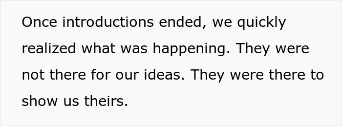 Text excerpt discussing a surprising restaurant meeting involving bigwigs and idea exchanges after a snarky letter.