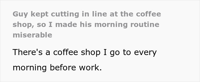 Man trying to skip coffee line at a busy shop while another patron cleverly beats him at his own game. - 2
