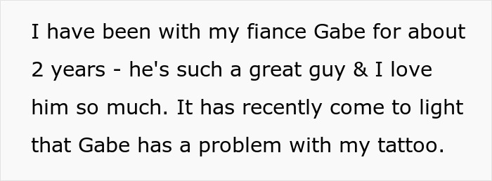 Text excerpt discussing a guy spiraling over fiancée’s tattoo designed by her ex, influenced by jealous friend. Text excerpt discussing a guy spiraling over fiancée’s tattoo designed by her ex, influenced by jealous friend.
