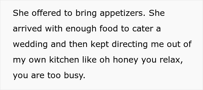 Text about manipulative mother-in-law using fake kindness to control daughter-in-law during holiday cooking and traditions.