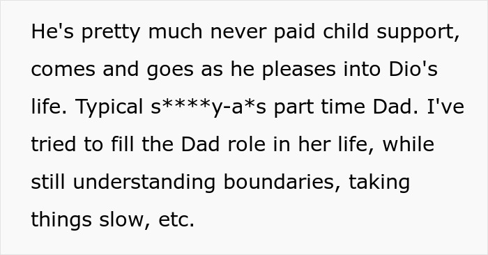 Text excerpt discussing a teen’s experience with a part-time dad who refuses to give child support money. Text excerpt discussing a teen’s experience with a part-time dad who refuses to give child support money.