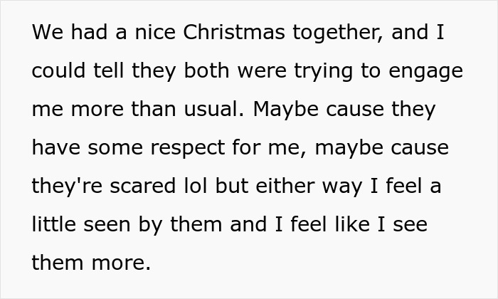 Text excerpt displayed on screen about Christmas and personal feelings, illustrating simple Venmo search revealing fabricated past.